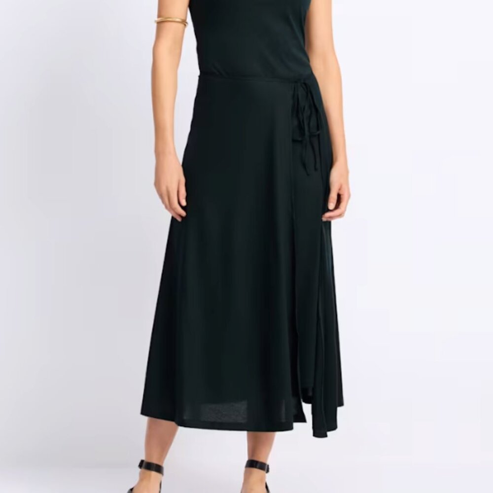 MODERN CITIZEN Amelia Asymmetric Neck Wrap Dress - Navy Size XS, NWT